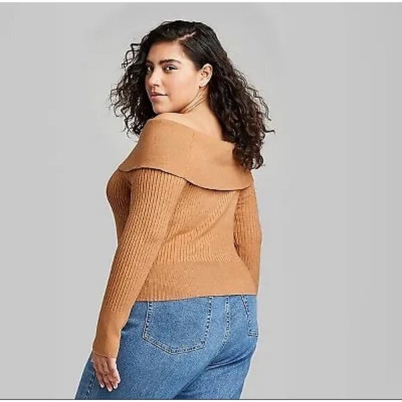 Fitted Off the Shoulder Sweater Top Plus Size 1X NWT - Picture 2 of 3